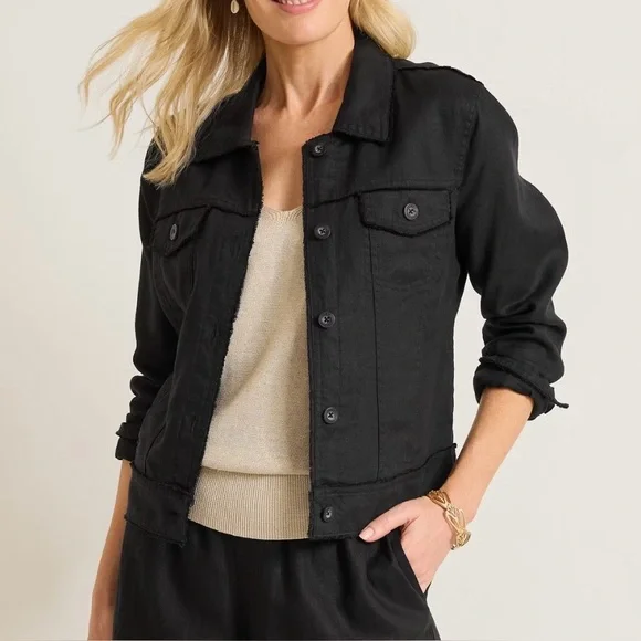 Tommy Bahama Two Palms Raw-Edge Linen Jacket - Picture 1 of 7